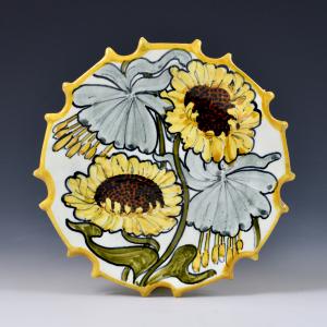 Saucer with sunflowers
